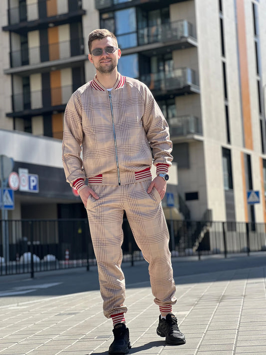 TheMrTailor™ Light Beige Gentlemen Tracksuit