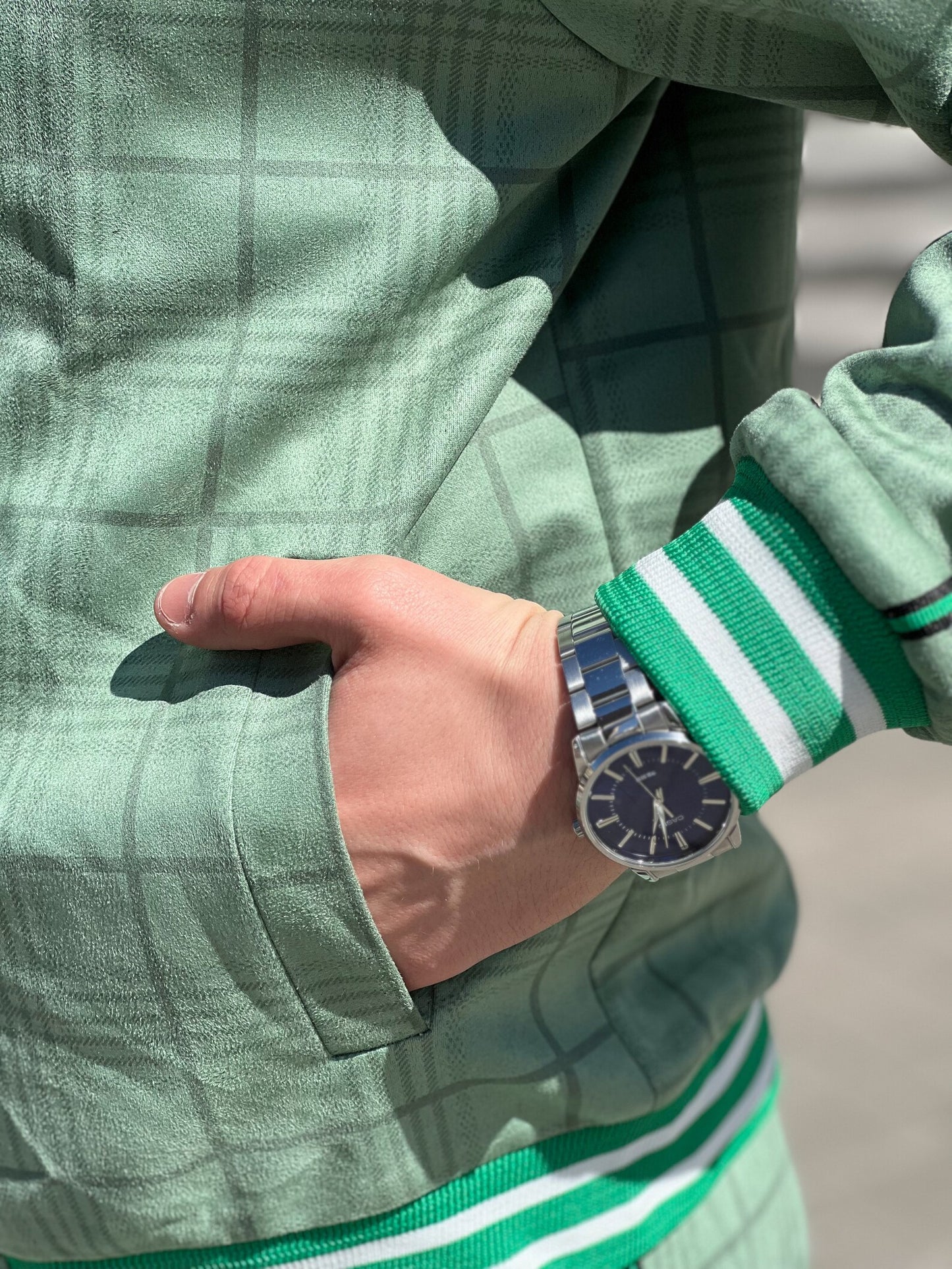 TheMrTailor™ Vivid Green Plaid Gentlemen Tracksuit