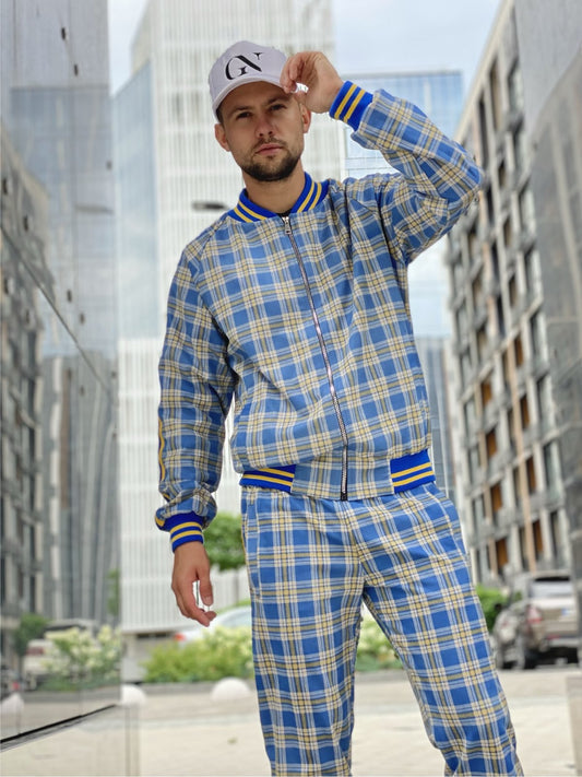 TheMrTailor™ Blue Tartan Gentlemen Tracksuit