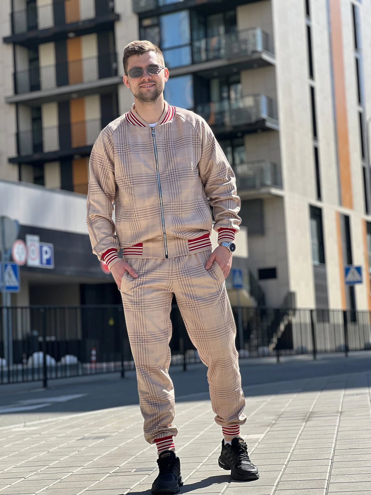 Light Beige Gentlemen Tracksuit — front view