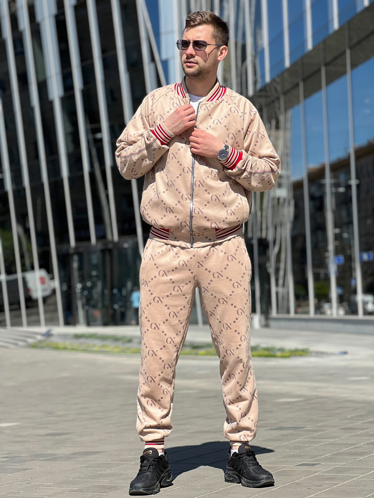 Soft Brown Monogram Gentlemen Tracksuit — front view