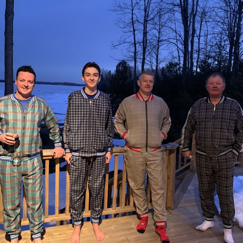 Customer photo review: Mark G. and friends in matching Gentlemen tracksuits