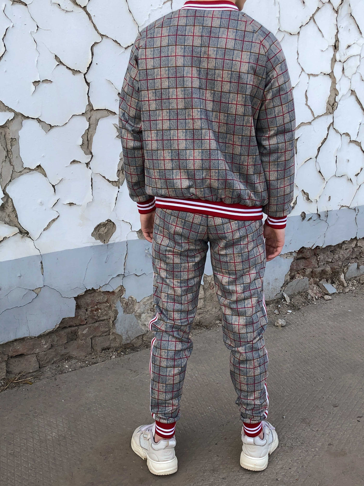 The Gentlemen Plaid Tracksuit — back view