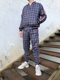 Gentlemen Tracksuit — plaid bomber jacket and joggers, front view