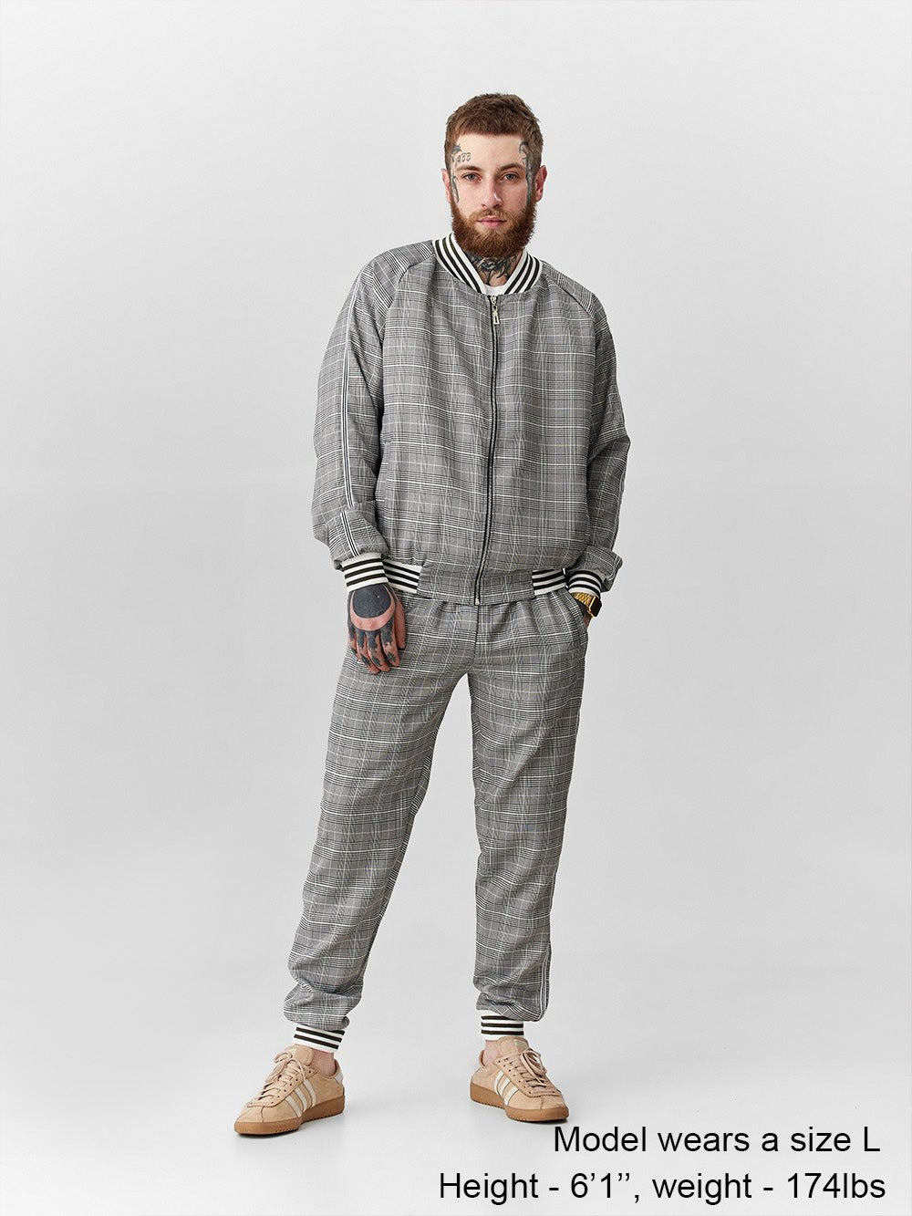 Gray Streetwear Gentlemen Tracksuit — front view