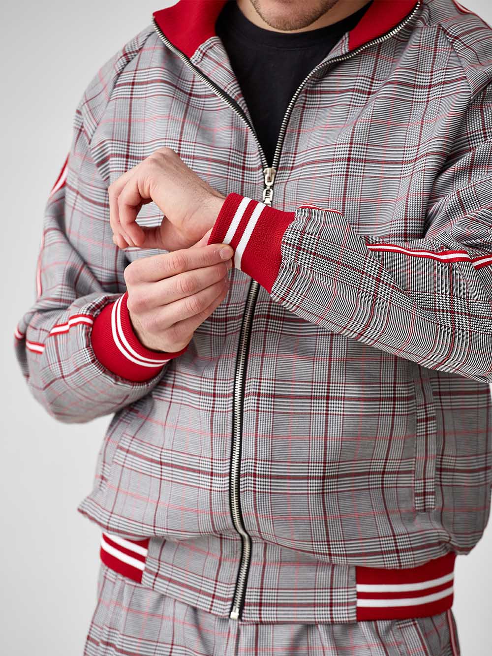 Stone Gentlemen Tracksuit — close-up of the zipper and cuff