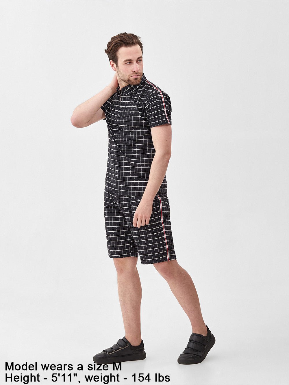 Black Windowpane Summer Set — front view