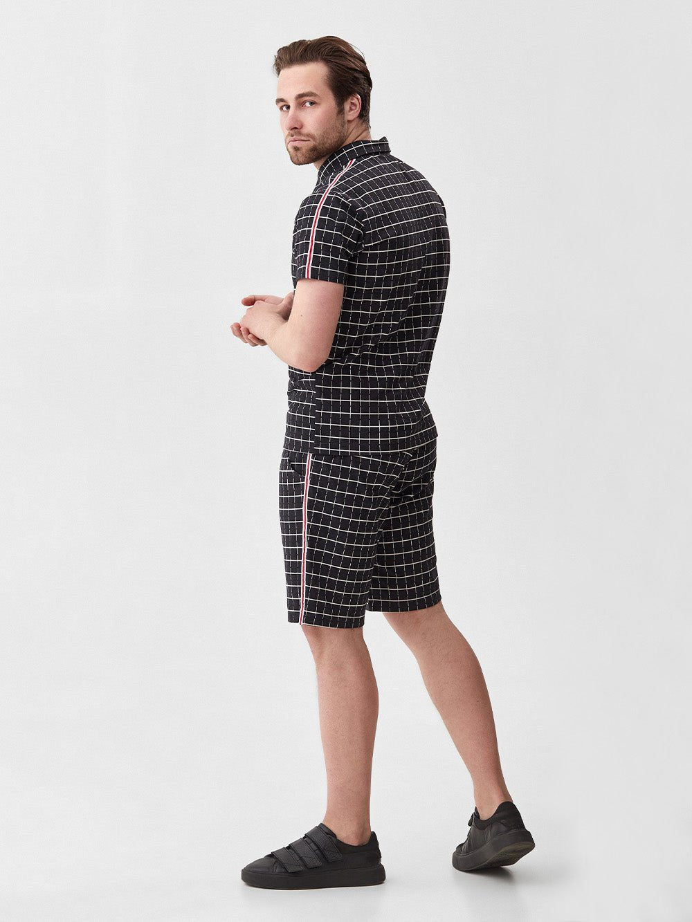 Black Windowpane Summer Set — side view