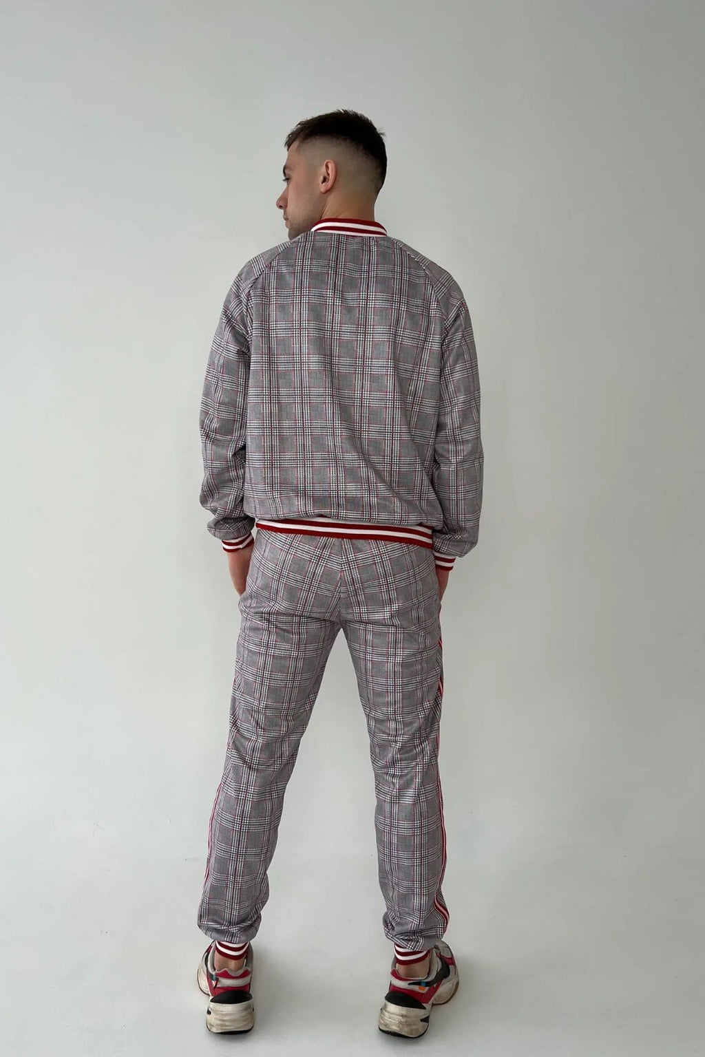 Tartan Plaid Gentlemen Tracksuit — back view