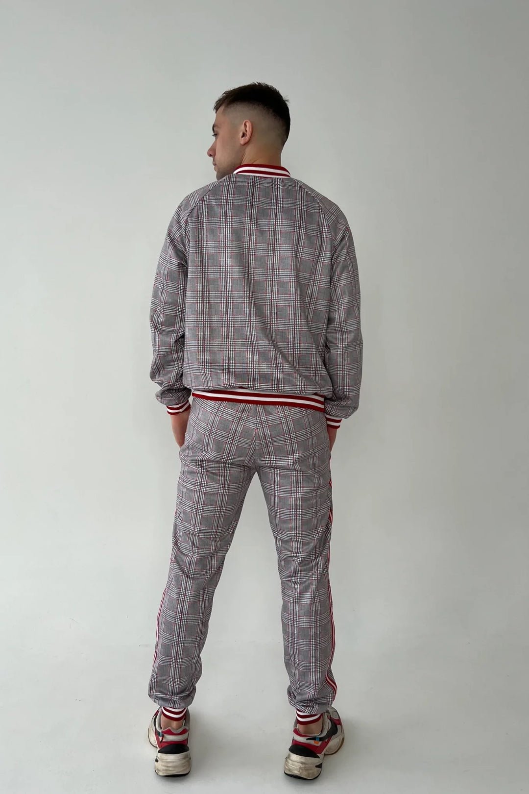 Tartan Plaid Gentlemen Tracksuit — back view